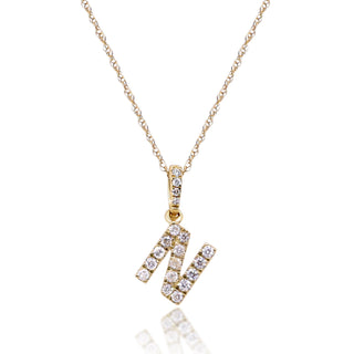N Paisley 14K Yellow Gold Round-Cut White Diamond Pendant