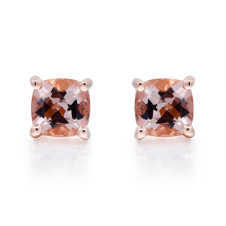 Elsa 14K Rose Gold Cushion-Cut Madagascar Morganite Earring
