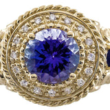 Kylie 14K Yellow Gold Round-cut Tanzanian TanzaniteRing