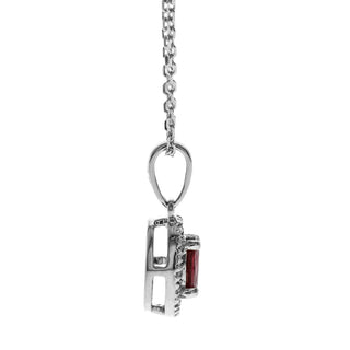Eden 10K White Gold Oval-Cut Mozambique Ruby Pendant
