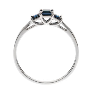 Nivea 10K White Gold square-Cut Ceylon Blue Sapphire Ring