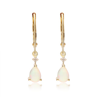 Jordyn 14K Yellow Gold Pear-Cut Natural African Opal Earring