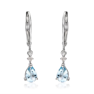 Sky 14K White Gold Pear-Cut Aquamarine Earrings