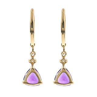 Della 14K Yellow Gold Trillion-Cut Brazilian Amethyst Earring