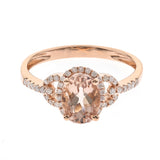 Genevieve 14K Rose Gold Oval-Cut Madagascar Morganite Ring