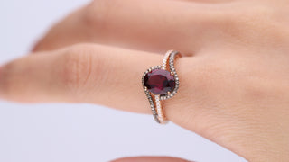 Lilliana 10K Rose Gold Oval-Cut Madagascar Rhodolite Ring