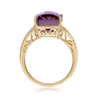 Kylie 10K Yellow Gold Emerald-Cut Brazilian Amethyst Ring