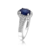 Amiya 14K White Gold Oval-Cut Ceylon Blue Sapphire Ring
