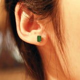 Katalina 10K Yellow Gold Emerald-Cut Natural Zambian Emerald Earring