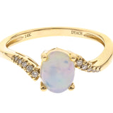 Austyn 10K Yellow Gold Oval-Cut Natural African Opal Ring