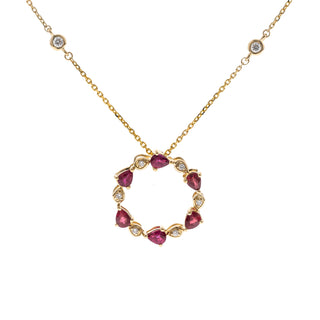 Scarlett 14K Yellow Gold Pear-Cut Mozambique Ruby Pendant