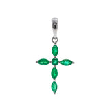 Gia 10K White Gold Round-Cut Natural Zambian Emerald Pendant