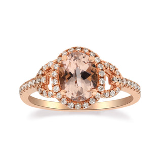 Alani 14K Rose Gold Oval-Cut Madagascar Morganite Ring