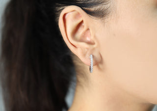 Jazmine 14K White Gold Round-Cut White Diamond Earring
