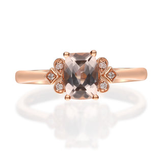 Kiara 10K Rose Gold Cushion-Cut Madagascar Morganite Ring