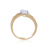 Rachael 14K Yellow Gold Pear-Cut Natural African Opal Ring