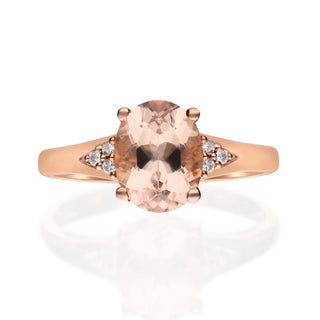Gracelyn 10K Rose Gold Oval-Cut Madagascar Morganite Ring