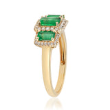 Evangeline 10K Yellow Gold Emerald-Cut Zambian Emerald Ring