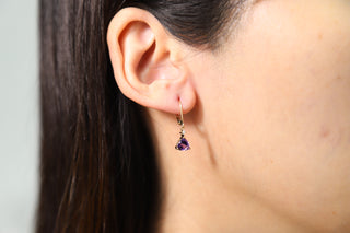Della 14K Yellow Gold Trillion-Cut Brazilian Amethyst Earring