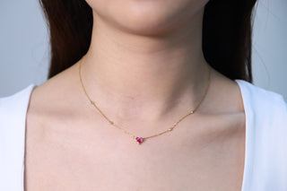 Bailey 14K Yellow Gold Heart-Cut Mozambique Ruby Necklace