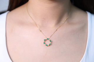 Harlow 10K Yellow Gold Pear-cut Zambian Emerald Pendant