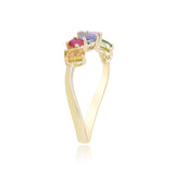 Kyra 14K Yellow Gold Round-Cut Multi Sapphire Ring
