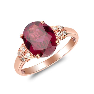 Berkeley 14K Rose Gold Oval-Cut Madagascar Rhodolite Ring