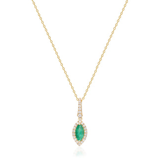 Kylee 10K Yellow Gold Marquise-Cut Zambian Emerald Pendant