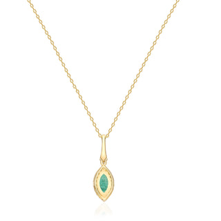Kylee 10K Yellow Gold Marquise-Cut Zambian Emerald Pendant
