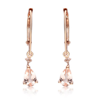 Jordyn 14K Rose Gold Pear-Cut Morganite Earring