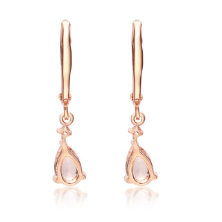 Jordyn 14K Rose Gold Pear-Cut Morganite Earring