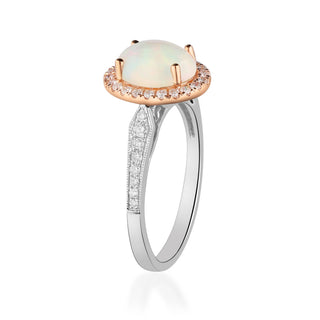 Vanessa 14K Two Tone Gold Oval-Cut African Opal Ring