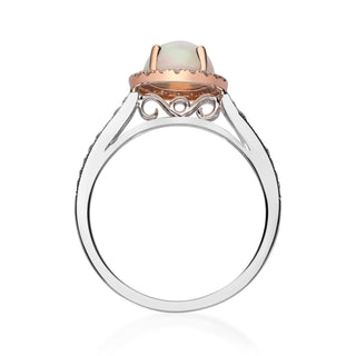 Vanessa 14K Two Tone Gold Oval-Cut African Opal Ring