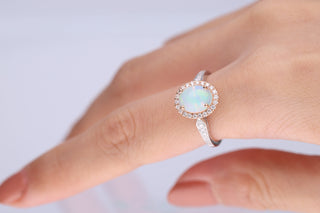 Vanessa 14K Two Tone Gold Oval-Cut African Opal Ring