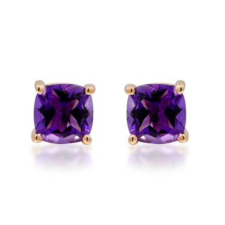 Ashlyn 10K Yellow Gold Cushion-Cut Brazilian Amethyst Earring