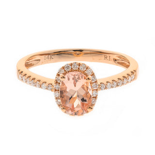 Ezra 14K Rose Gold Oval-Cut Madagascar Morganite Ring