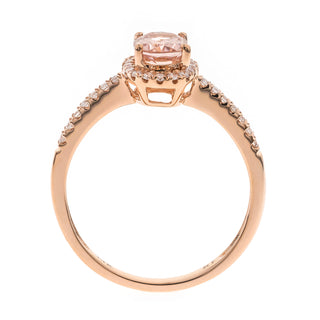 Ezra 14K Rose Gold Oval-Cut Madagascar Morganite Ring