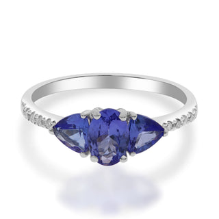 Alisson 10K White Gold Oval-Cut Tanzanian Tanzanite Ring
