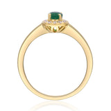 Timeless Beauty: Anya 10K Yellow Gold Ring with Oval-Cut Natural Zambian Emerald