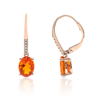 Clara 14K Rose Gold Oval-Cut Mexican Fire Opal Earring