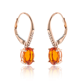 Clara 14K Rose Gold Oval-Cut Mexican Fire Opal Earring