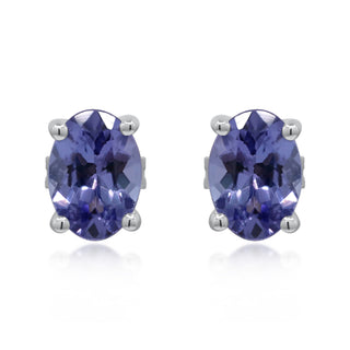 Ashton 14K White Gold Oval-Cut Tanzanian Tanzanite Earring