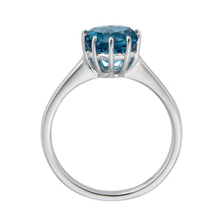 Aliyah 10K White Gold Round-Cut Brazilian London Blue Topaz Ring