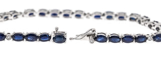 Arya 10K White Gold Oval-Cut Blue Sapphire Bracelet