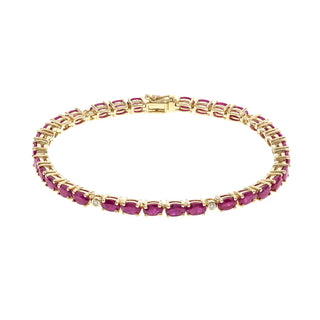 Evangeline 10K Yellow Gold Oval-Cut Mozambique Ruby Bracelet