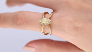 Evie 10K Yellow Gold Marquise-Cut Natural African Opal Ring