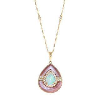 Hannah 14K Yellow Gold Pear-Cut Opal Pendant