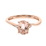 Ellianna 14K Rose Gold Oval-Cut Madagascar Morganite Ring