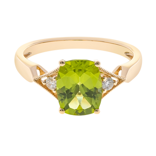 Maria 14K Yellow Gold Oval-Cut Peridot Ring