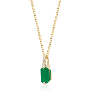 Remi 10K Yellow Gold Emerald-Cut Natural Zambian Emerald Pendant